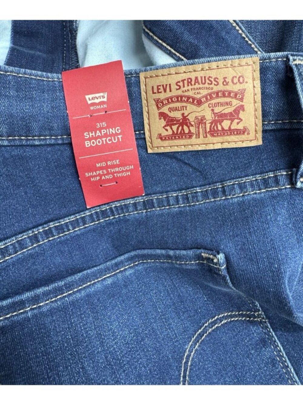 Levis 315 Shaping Boot Cut Jeans Womens 22W M Medium Wash Mid Rise Stretch NEW - Picture 5 of 15